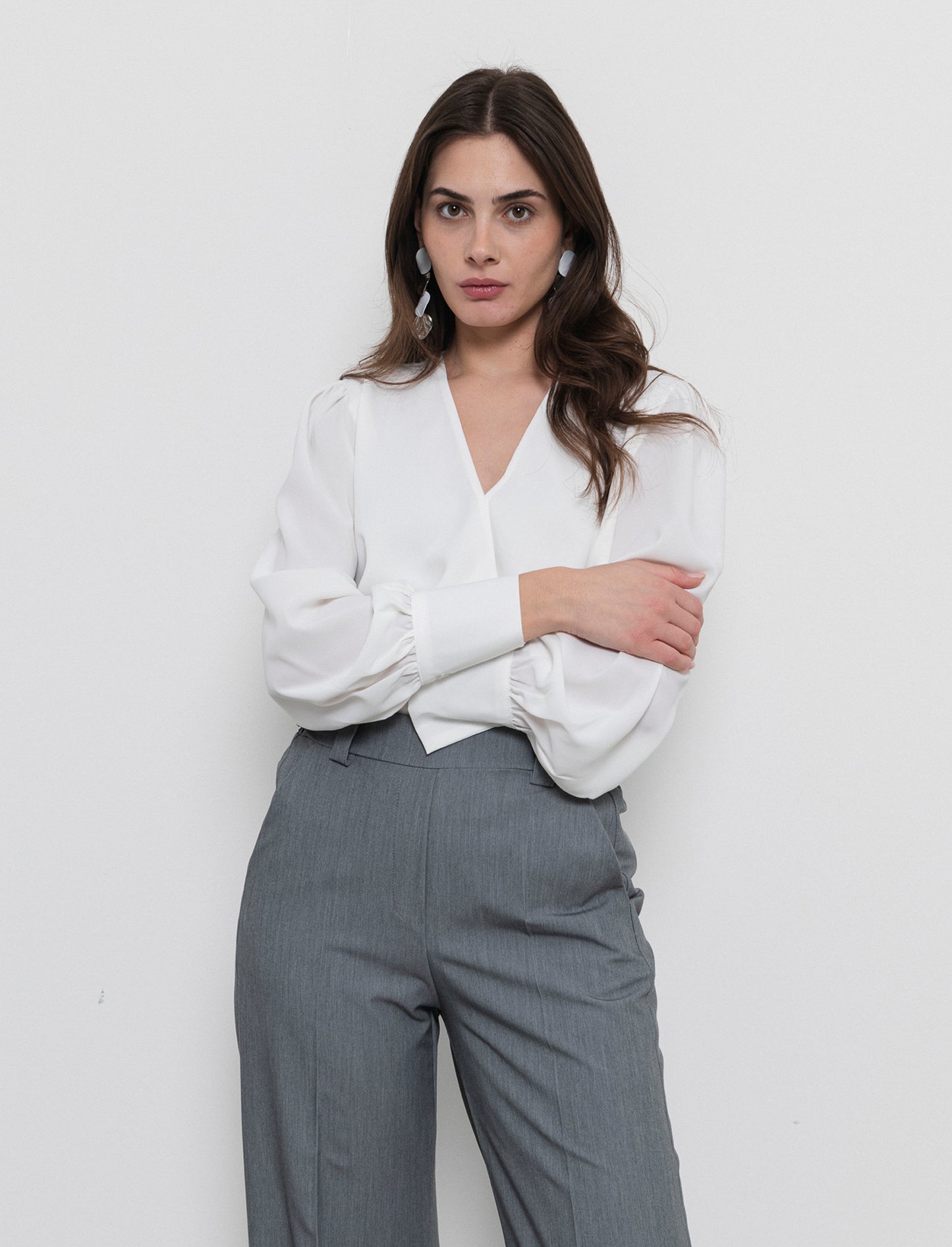 Crossover soft jacket long sleeve - White
