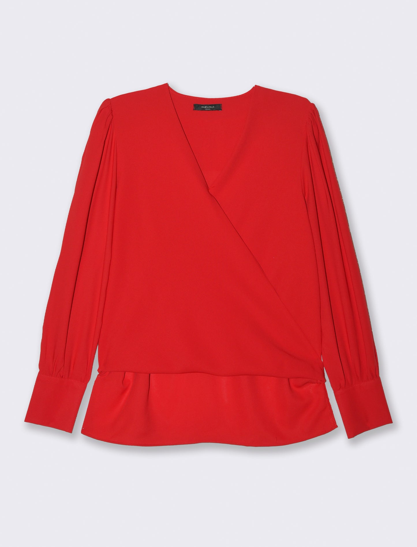 Casacca morbida ad incrocio da donna - Rosso