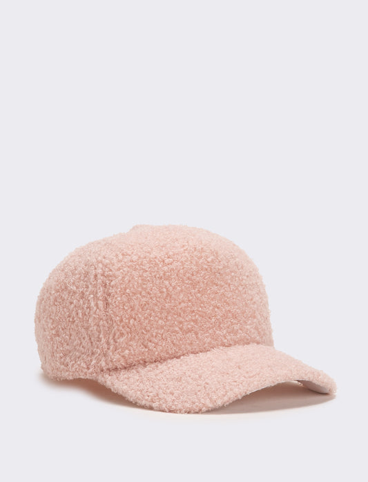 Cappello baseball bambina in pelliccia agnello - Rosa