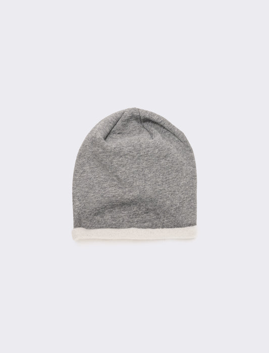 Cappello cuffia in french terry bambino - Grigio
