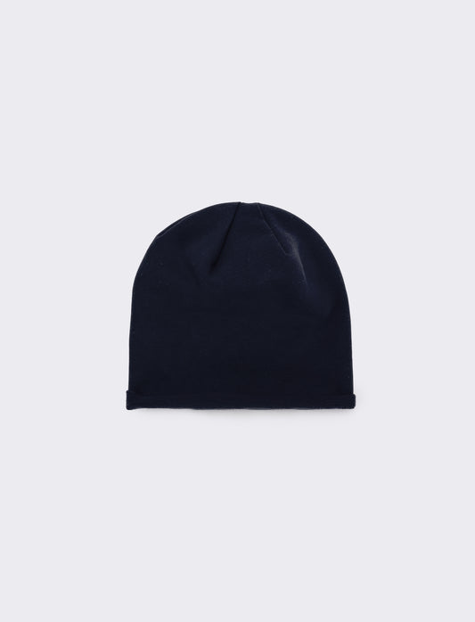 Cappello cuffia in french terry bambino - Blu