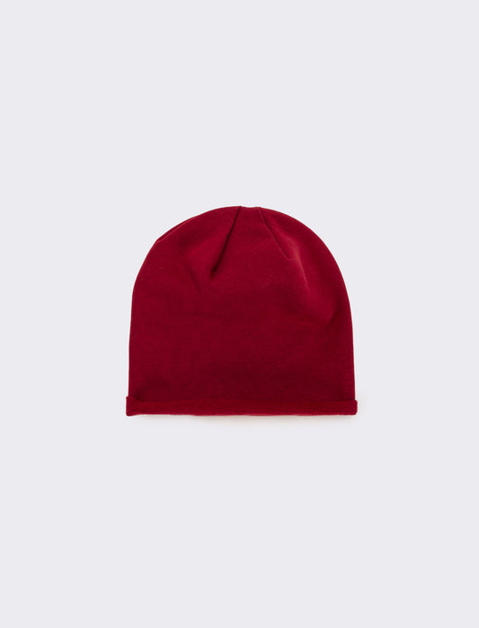 Cappello cuffia in french terry bambino - Rosso