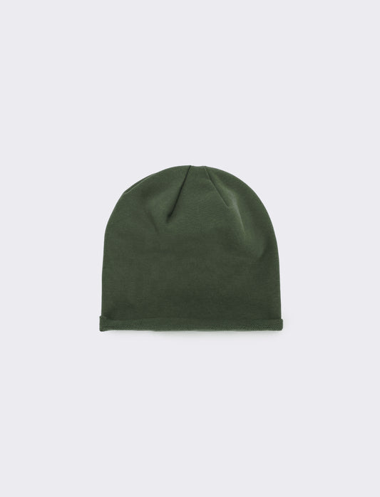 Cappello cuffia in french terry bambino - Verde