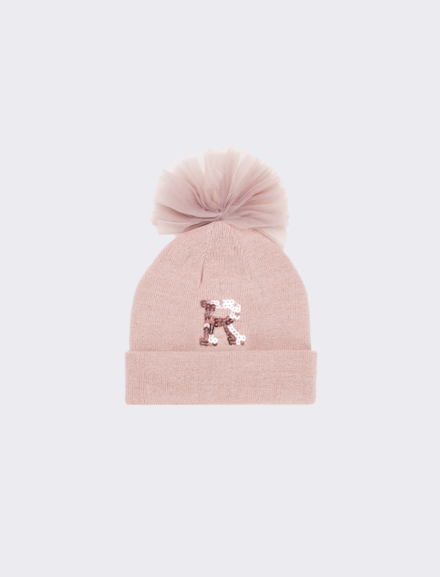 Cappello con fiocco in tulle e lettera paillettes - Var 5