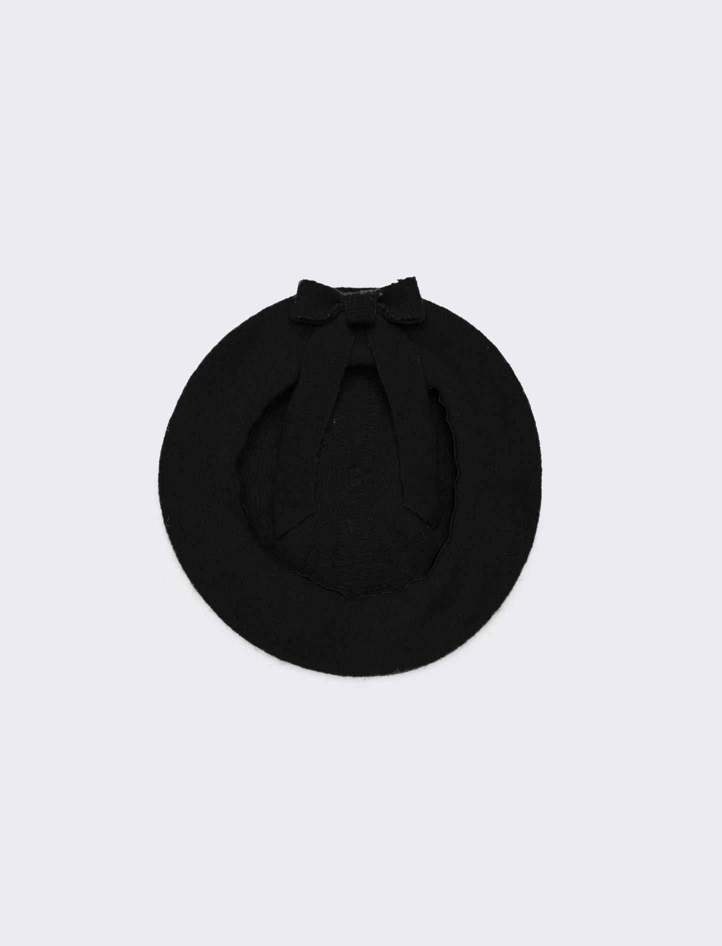 Cappello basco con fiocco bambina - Nero