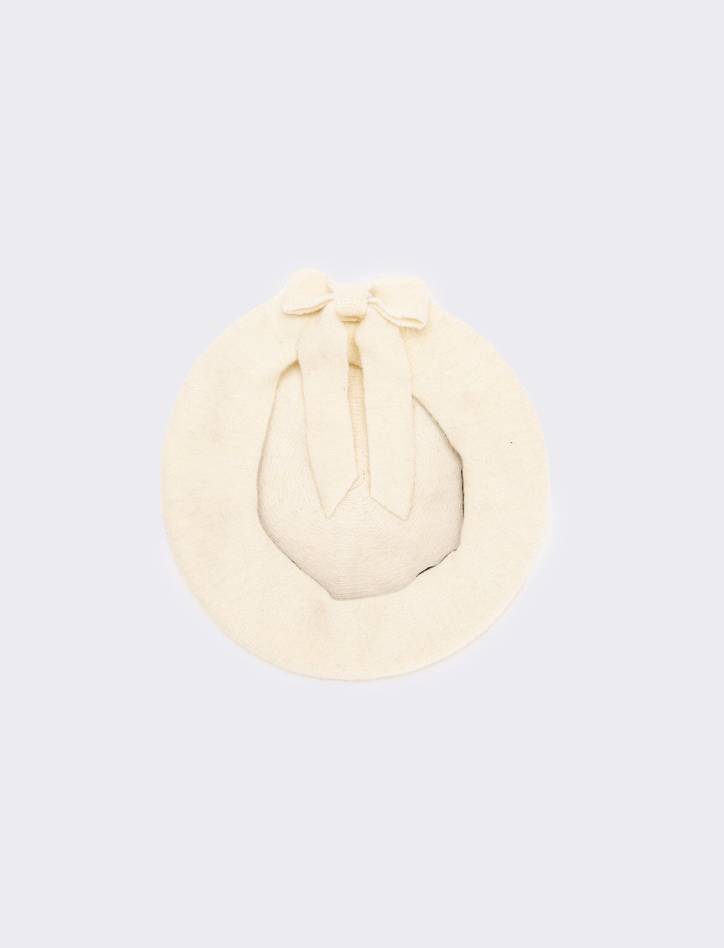 Cappello basco con fiocco bambina - Bianco