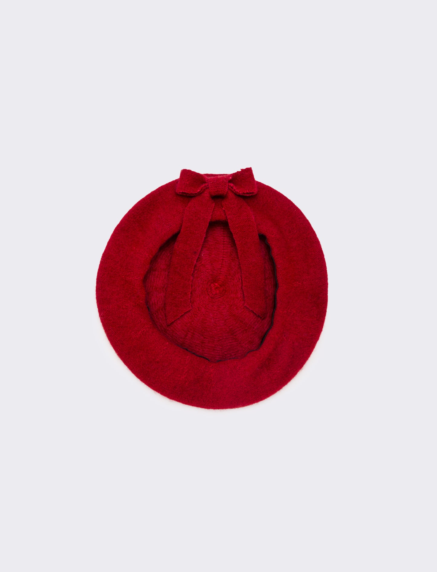 Cappello basco con fiocco bambina - Rosso