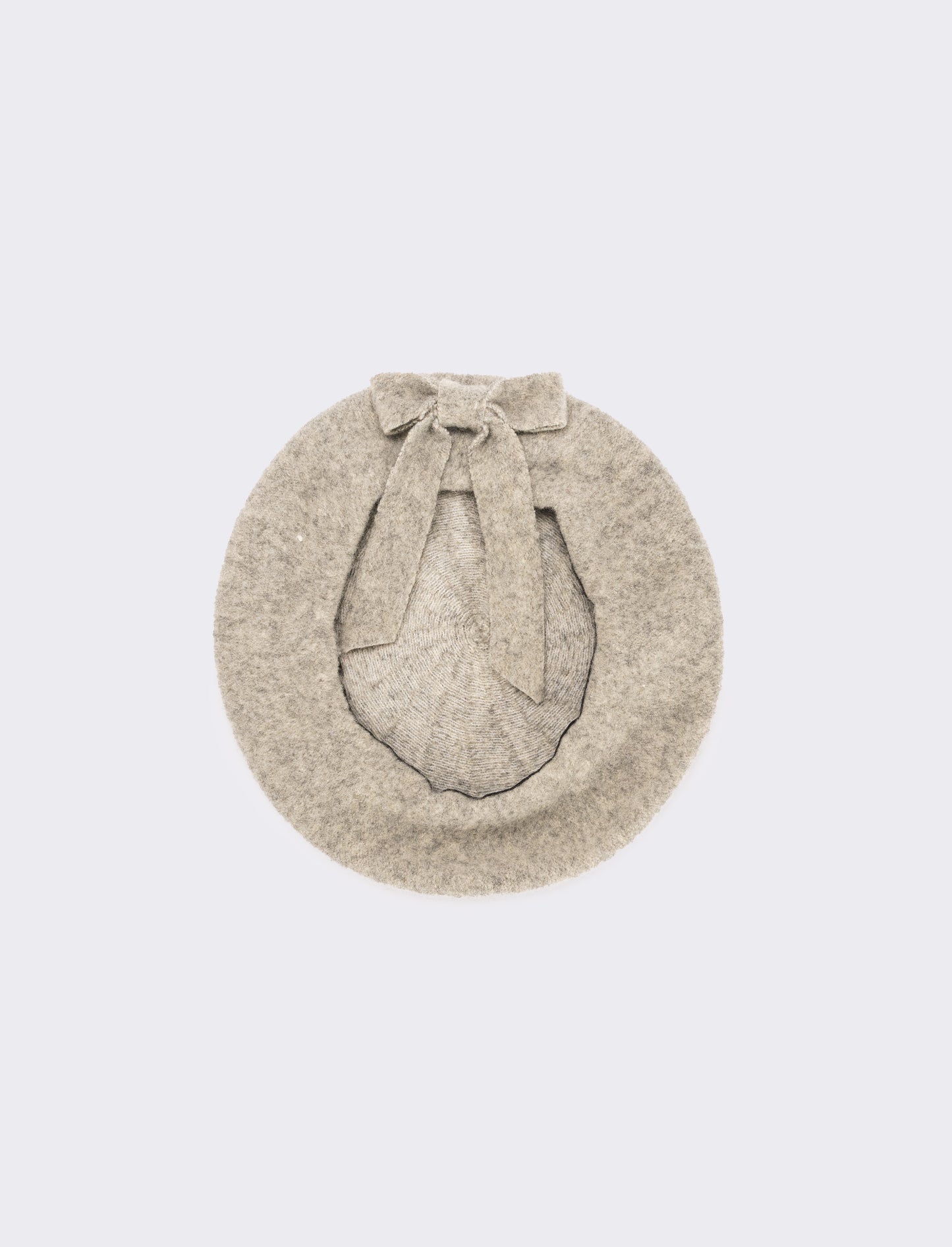 Cappello basco con fiocco bambina - Grigio melange