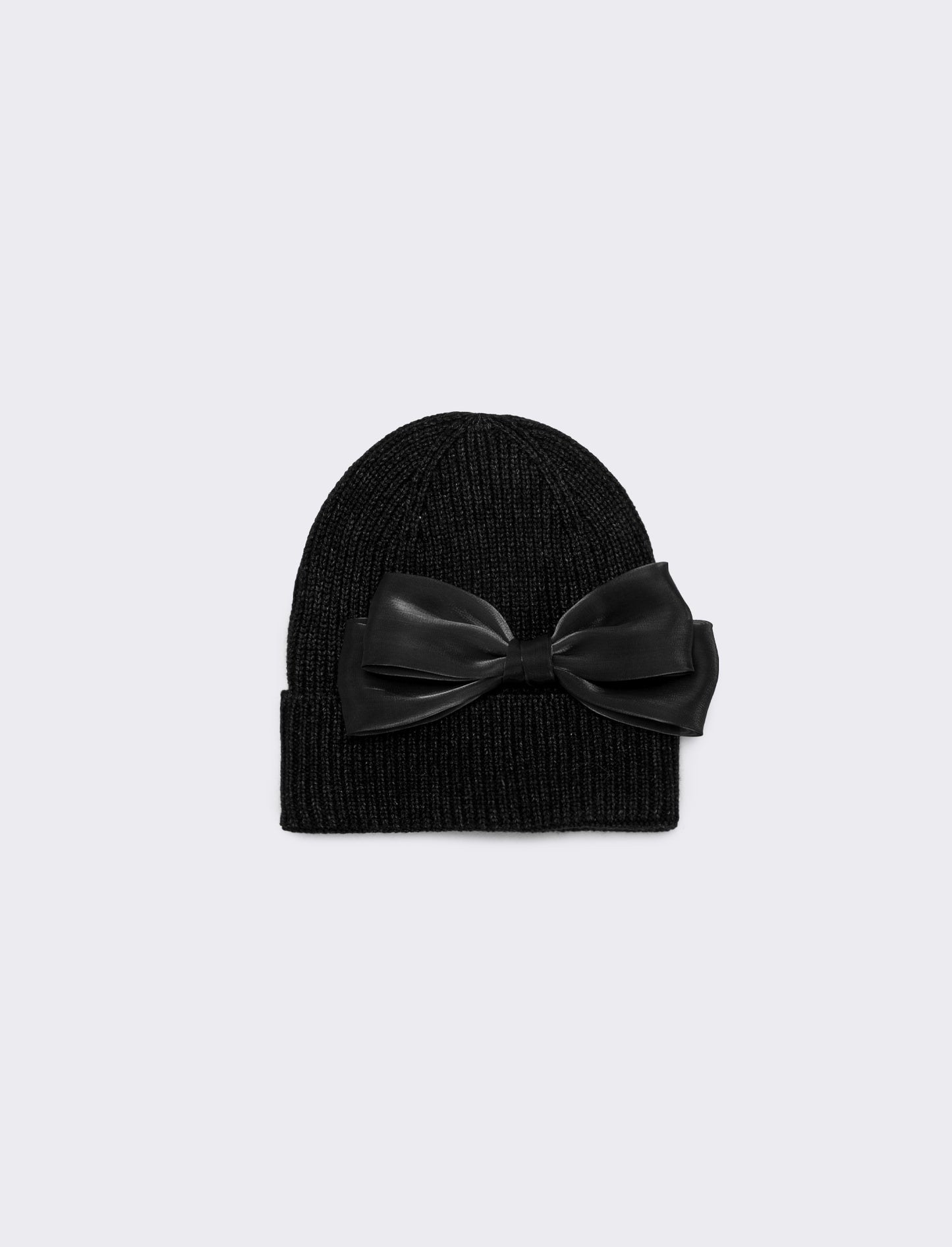 Cappello cuffia fiocco grande - Nero