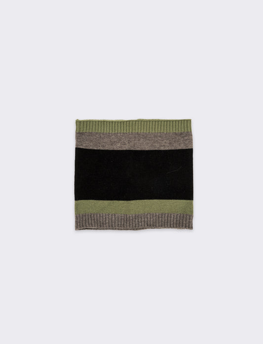 Collo a righe in maglia bambino - Nero