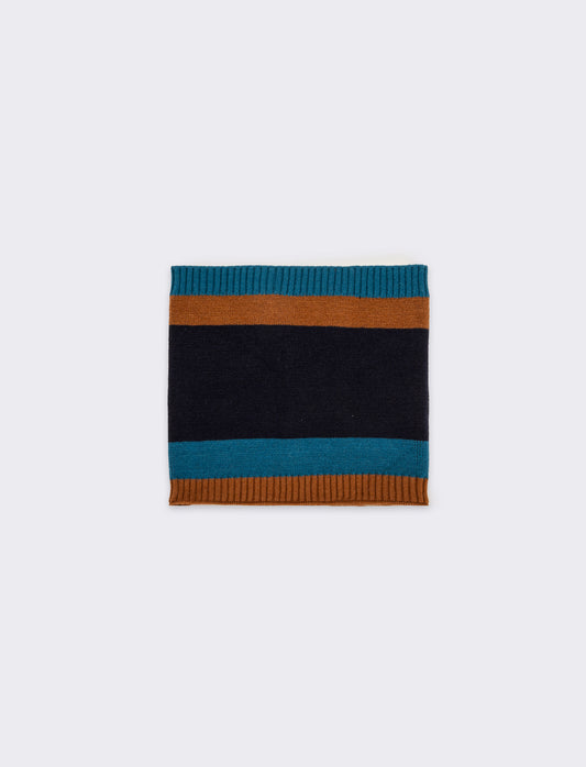 Collo a righe in maglia bambino - Blu
