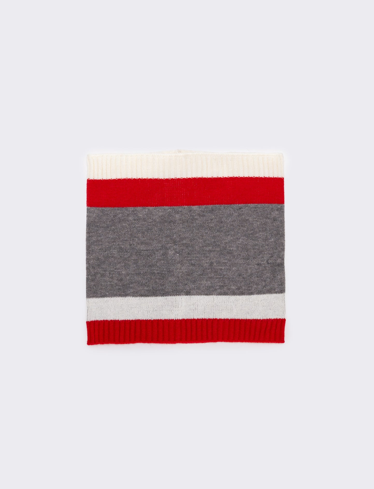 Collo a righe in maglia bambino - Bianco