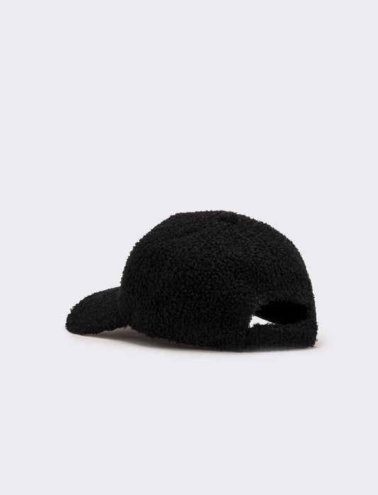 Cappello baseball pelliccia agnello - Nero
