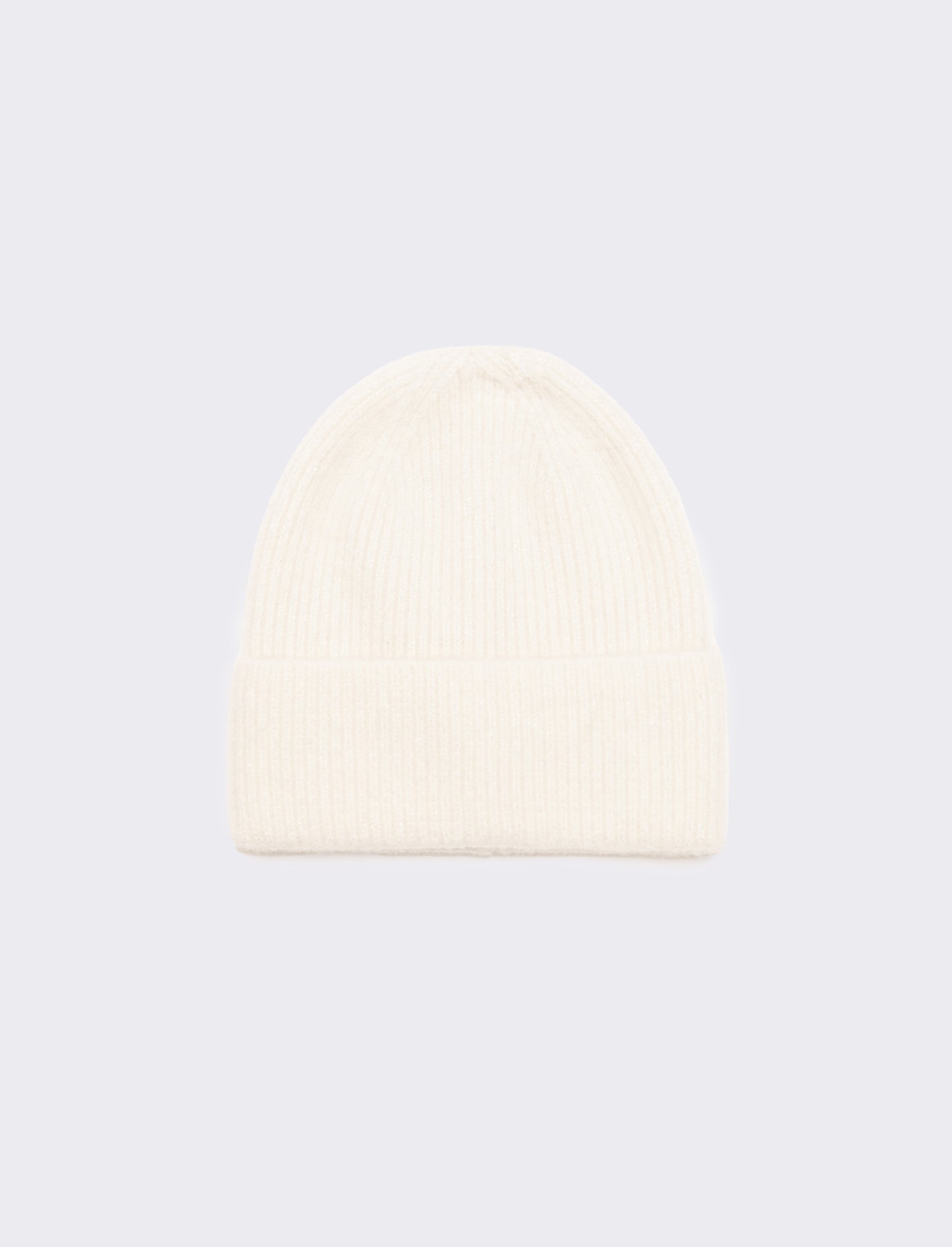 Cappello con risvolto lurex - Bianco sporco