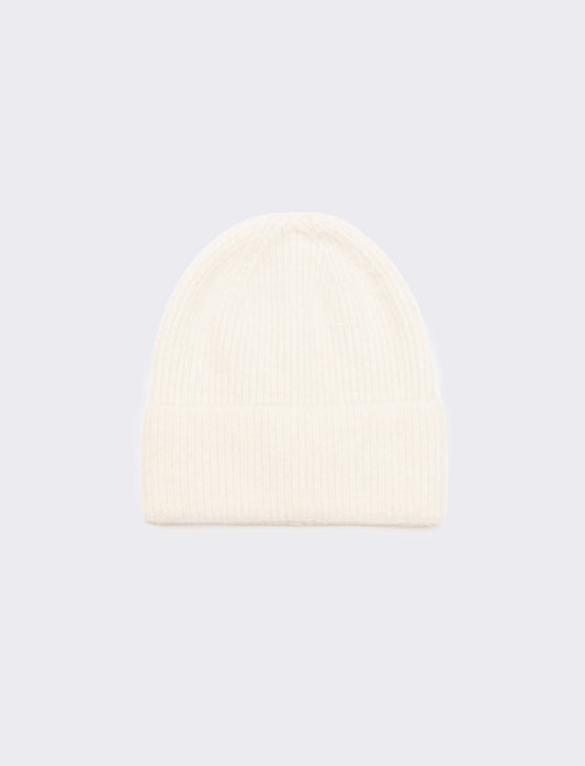 Cappello con risvolto lurex - Bianco sporco