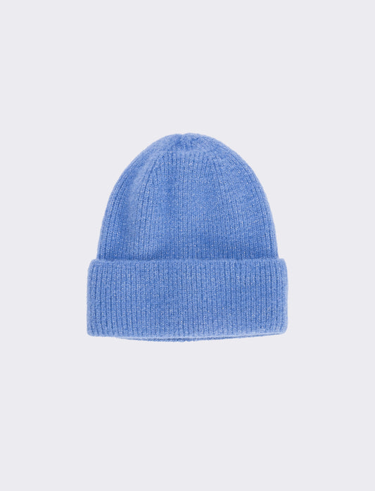 Cappello con risvolto lurex - Blu