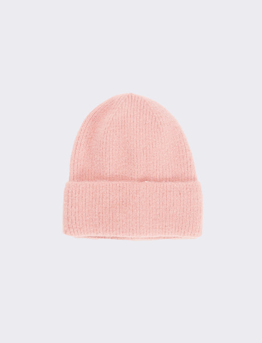 Cappello con risvolto lurex - Rosa