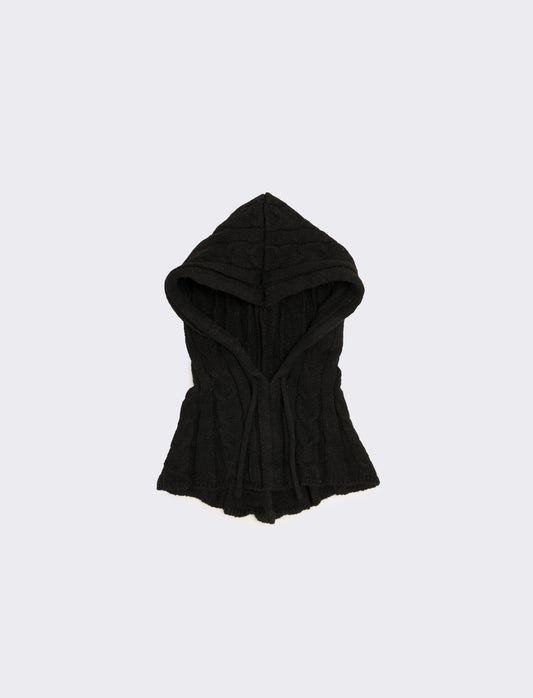 Cappello con collo modello balaclava - Nero