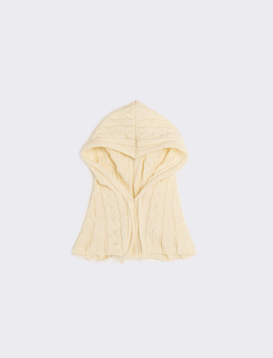 Cappello con collo modello balaclava - Bianco sporco