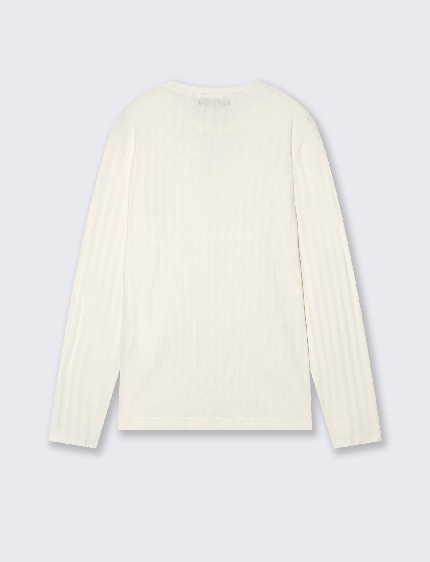 Maglia girocollo jacquard maniche lunghe - Beige ecru