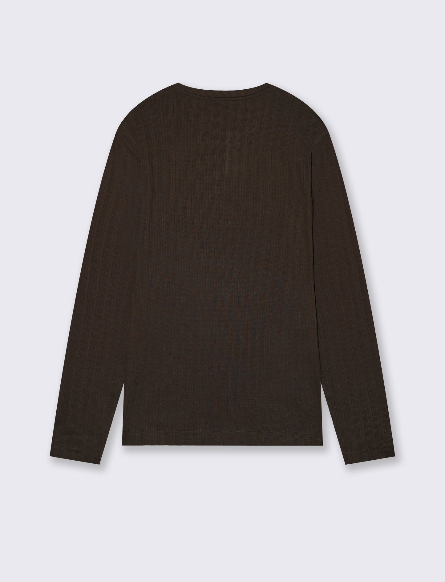 Long sleeve jacquard crew neck sweater - Brown
