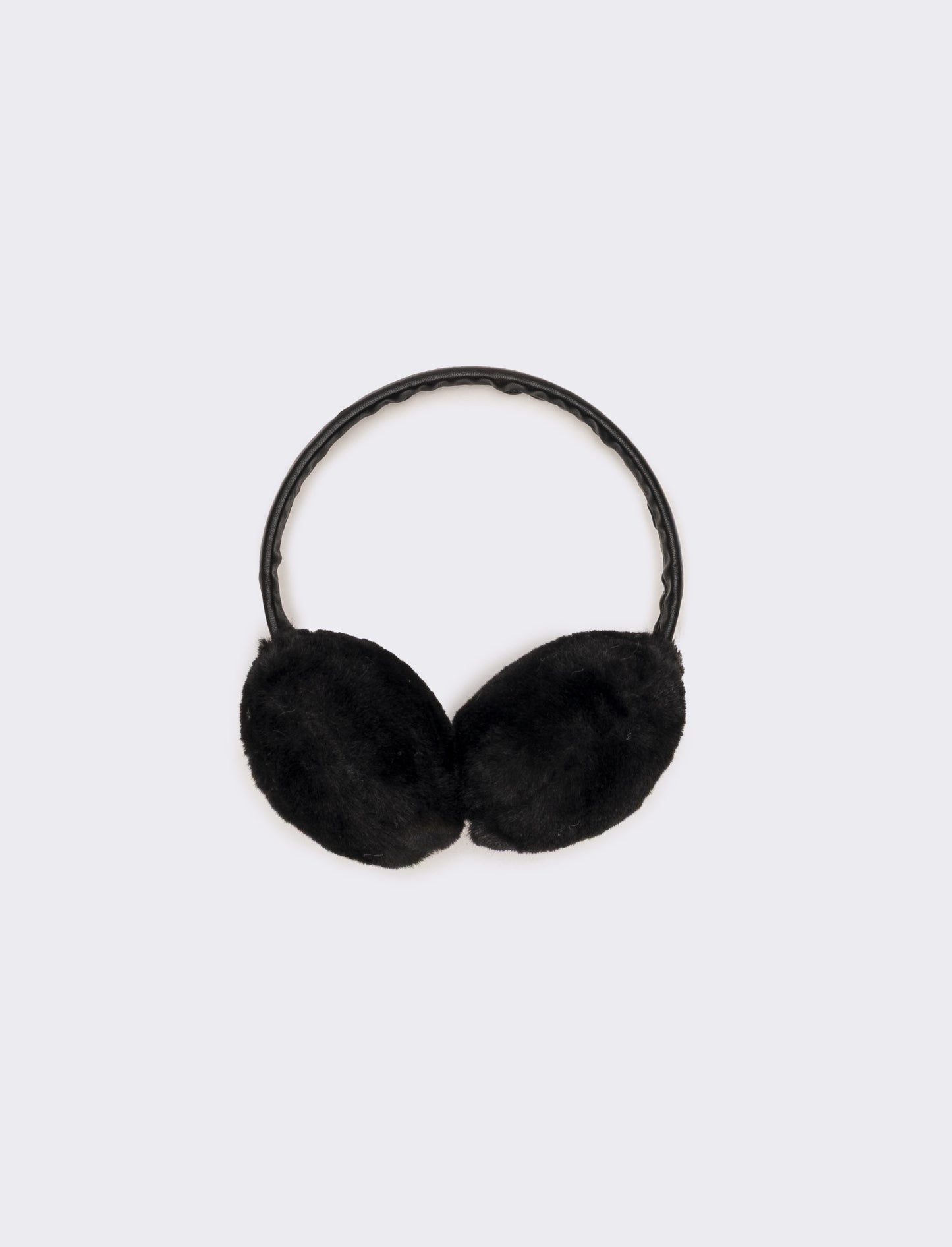 Copriorecchie con ecopelle donna - Nero