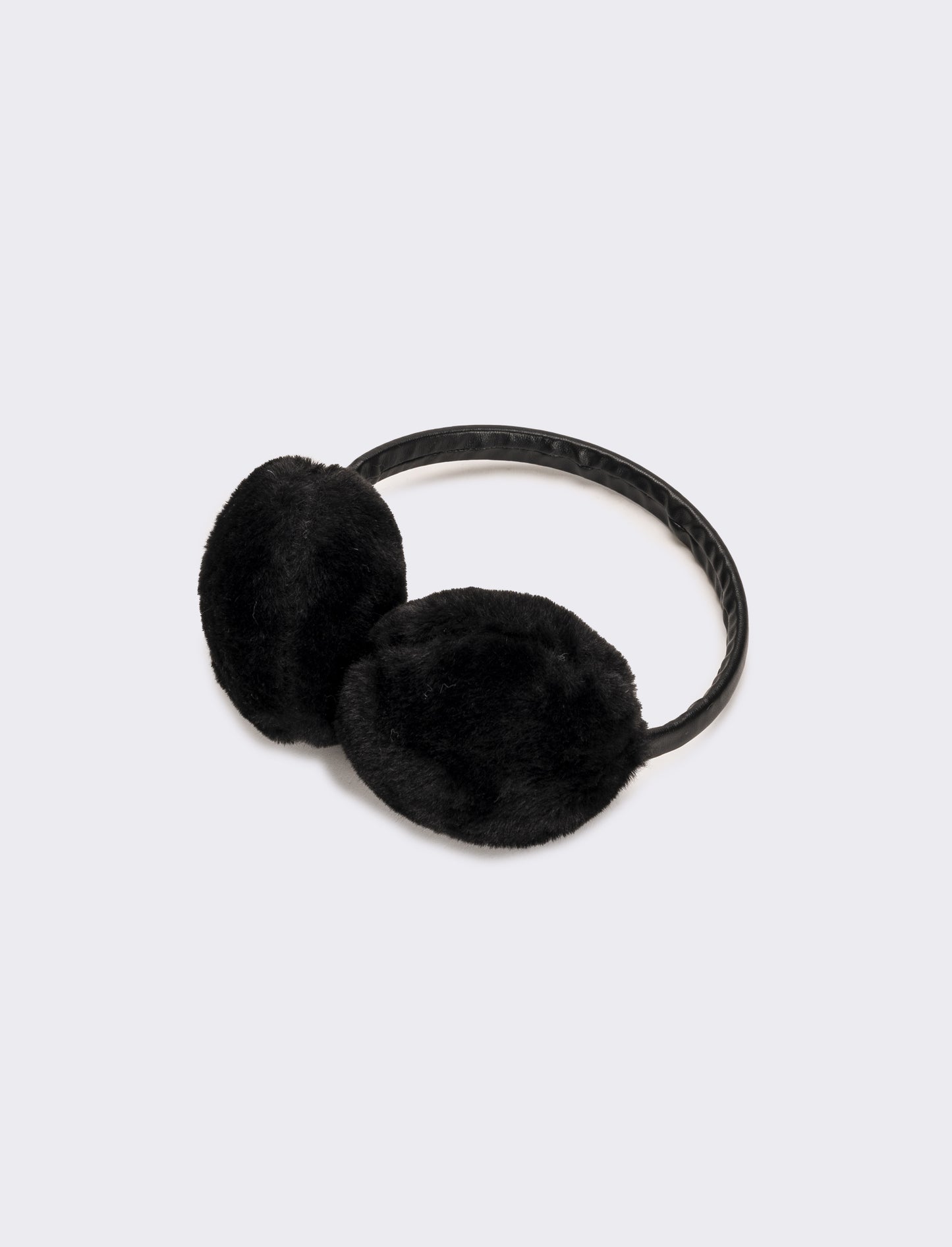 Copriorecchie con ecopelle donna - Nero