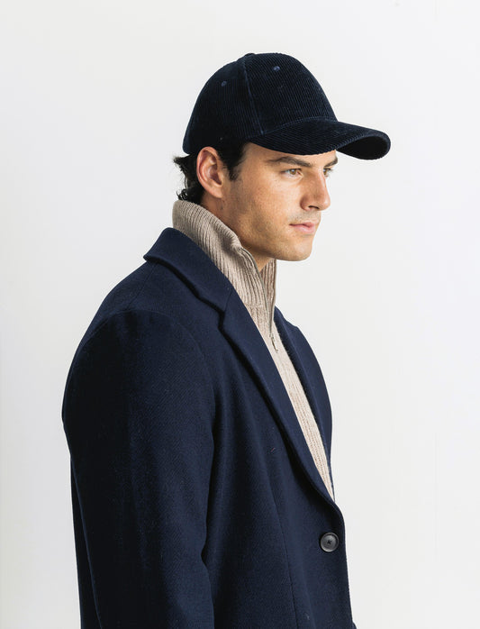 CAPPOTTO CLASSICO TESSUTO DIAGONALE - Blu