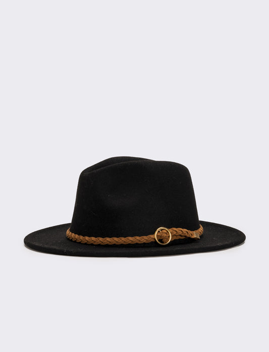 Cappello cowboy leopardato e nero - Nero