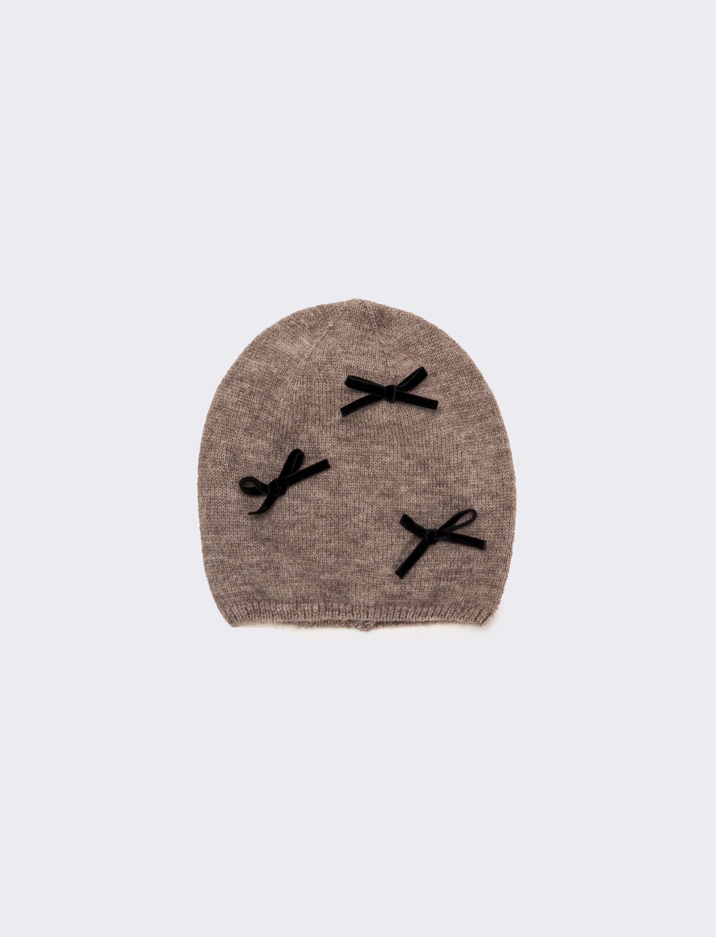 Cappello cuffia con fiocchetti velluto - Grigio
