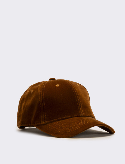 Cappello baseball velluto donna - Ocra