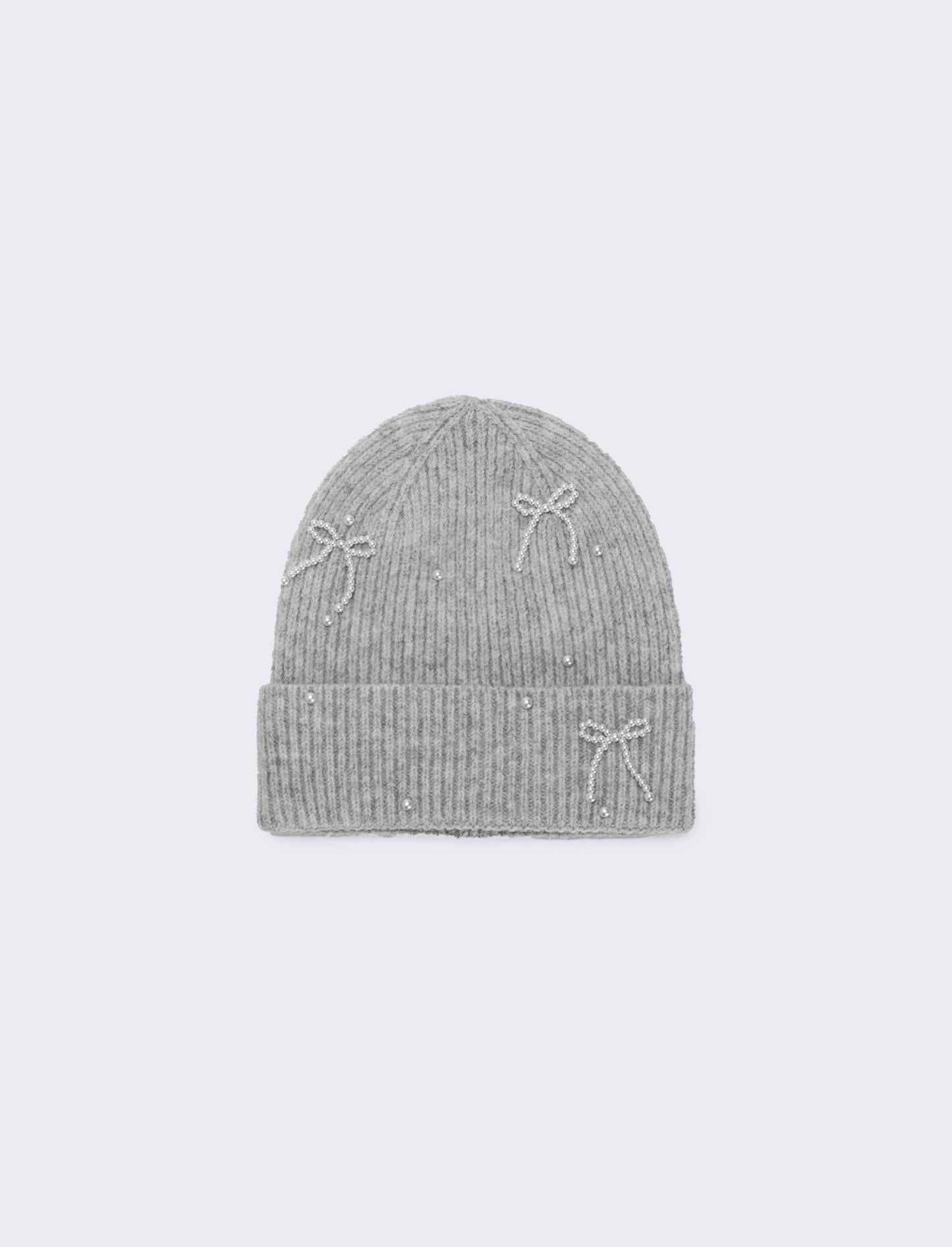 Cappello con fiocchetti in perle - Grigio