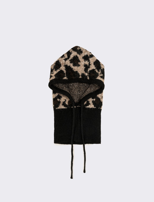 Balaclava donna leopardato e nero - Nero