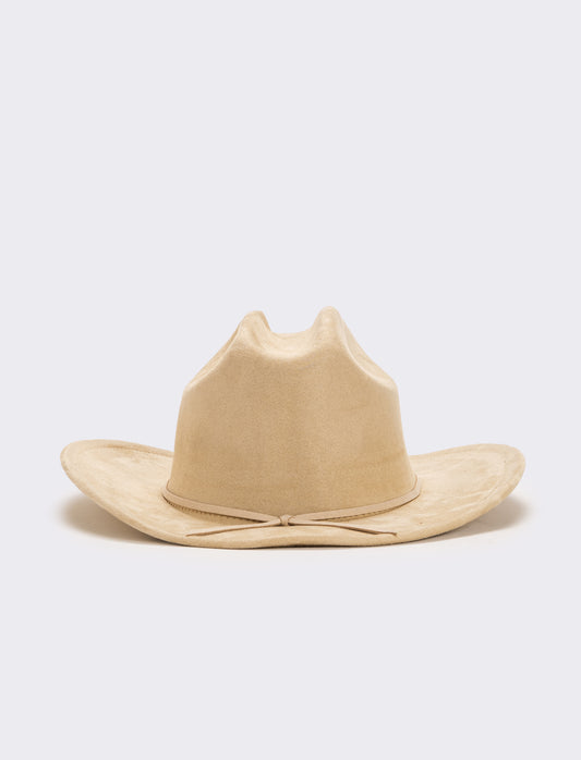 Cappello cowboy in dainetto donna - Bianco panna