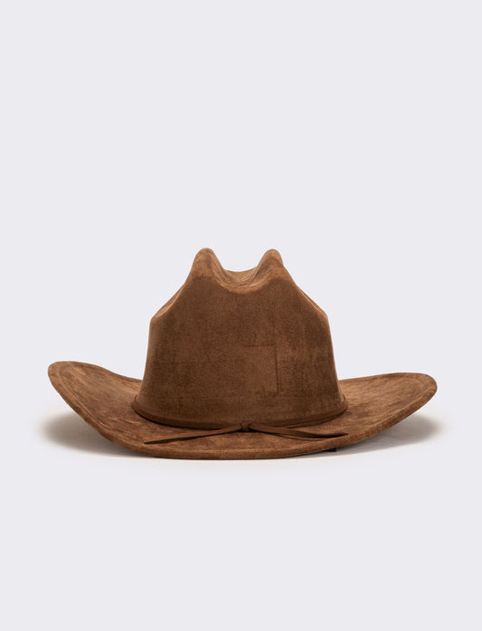 Cappello cowboy in dainetto donna - Marrone