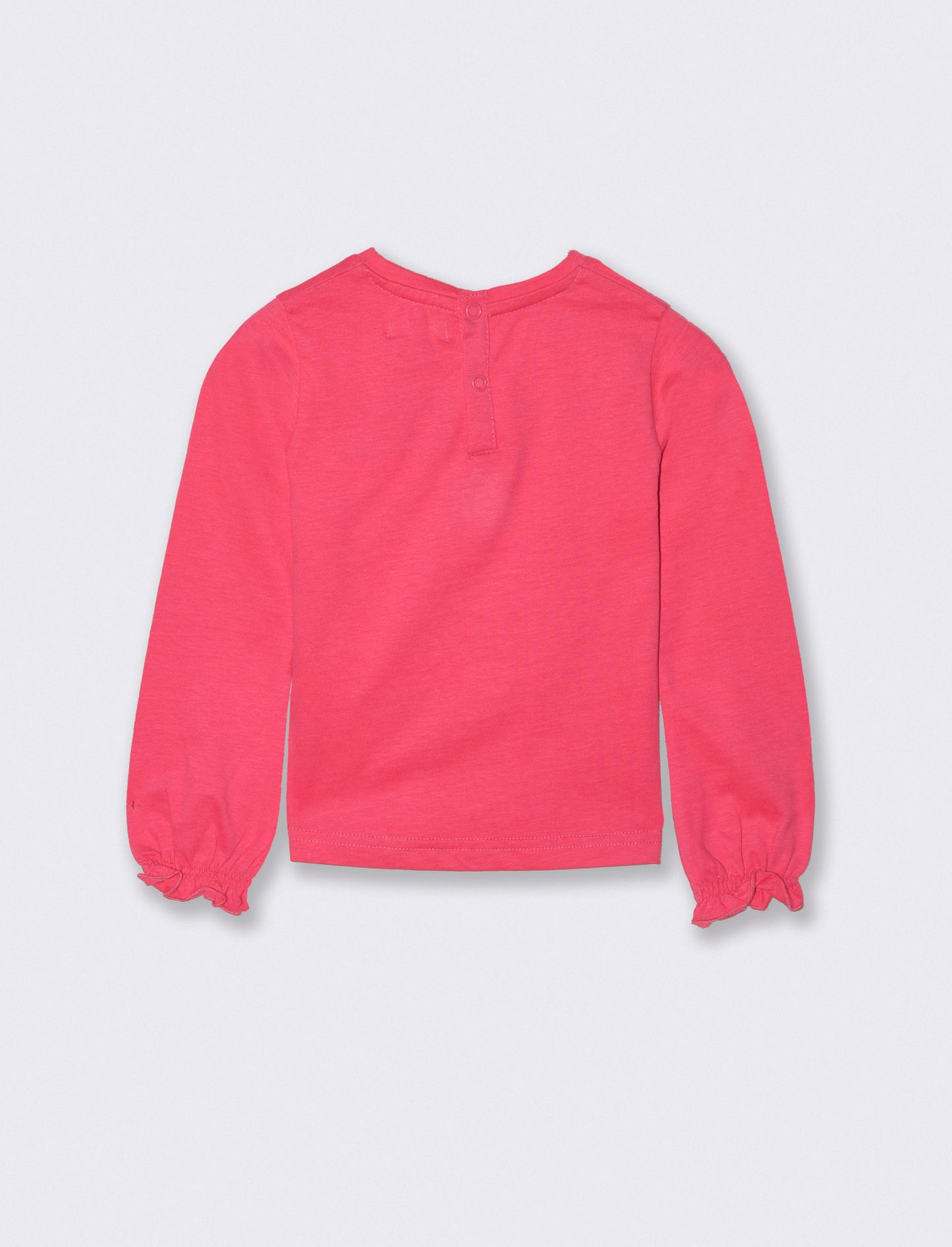 T shirt manica lunga con stampa - Fuxia