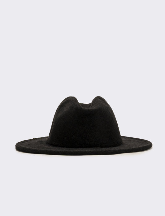 Cappello cowboy finta pelliccia - Nero