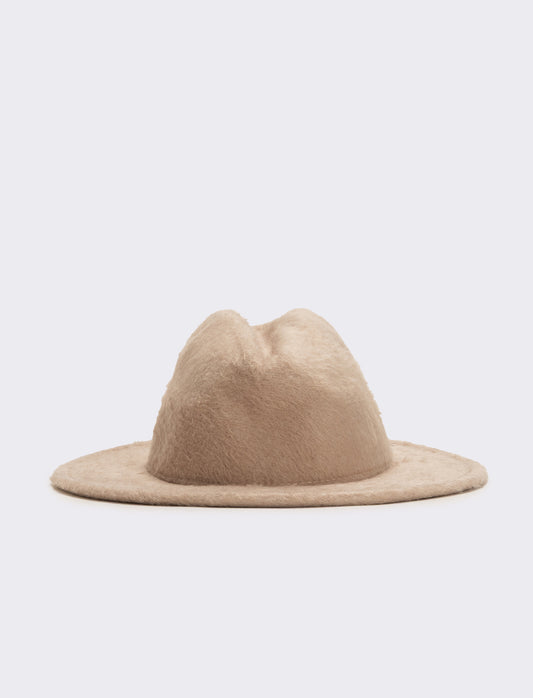 Cappello cowboy finta pelliccia - Beige chiaro