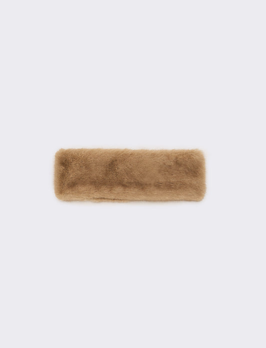 Fascia donna in finta pelliccia - Beige