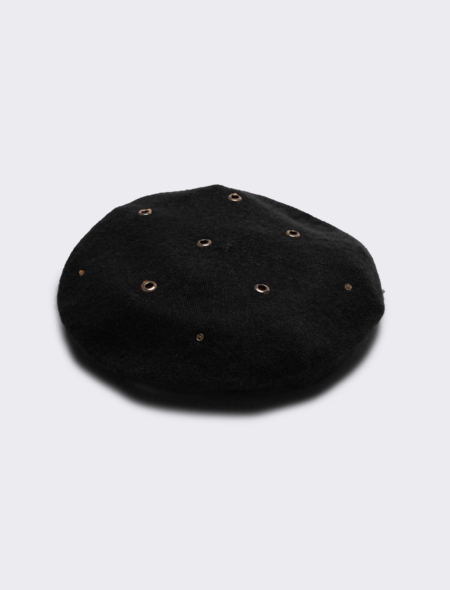 Cappello basco donna con rivetti - Nero