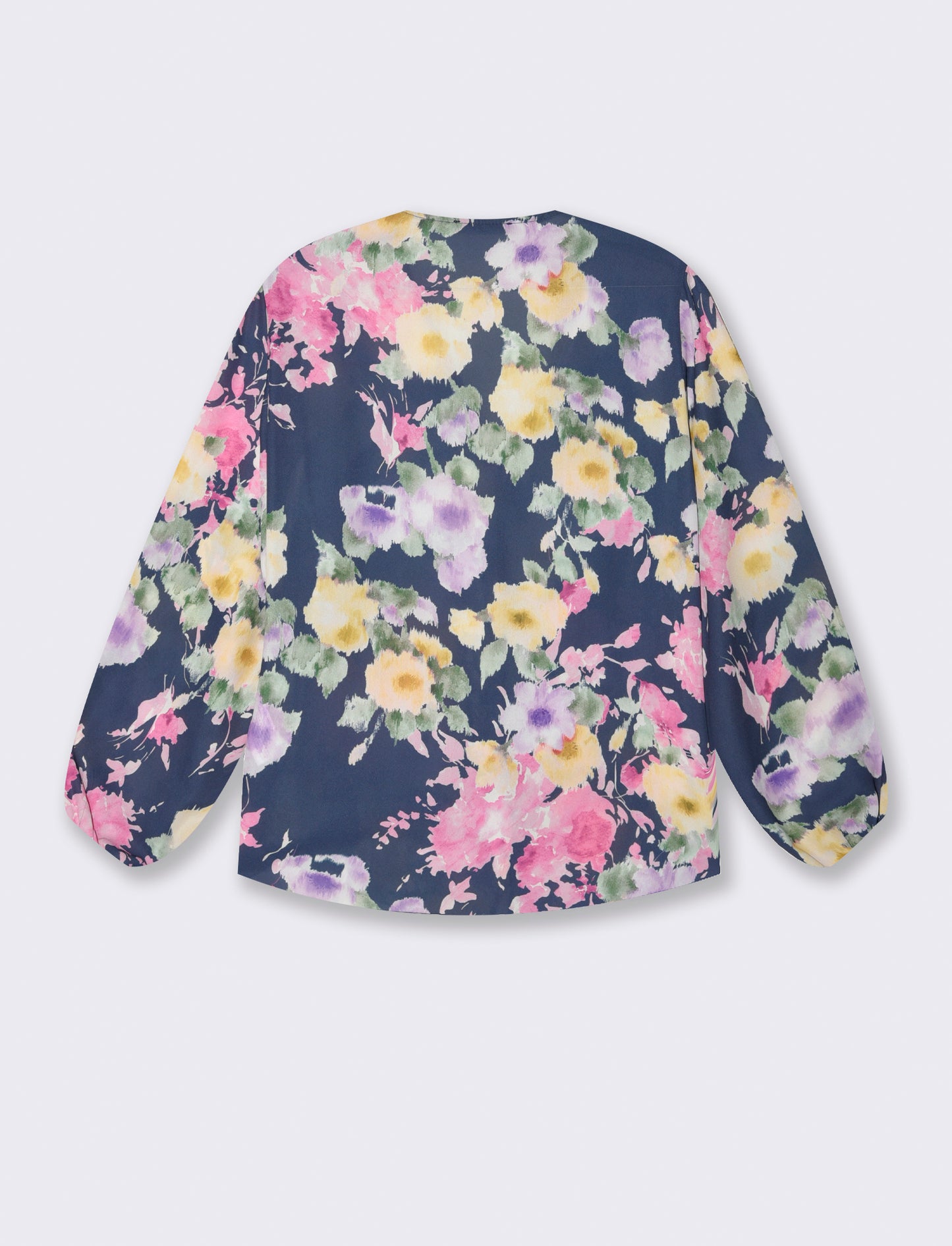 Top in tessuto leggero stampato - Blu