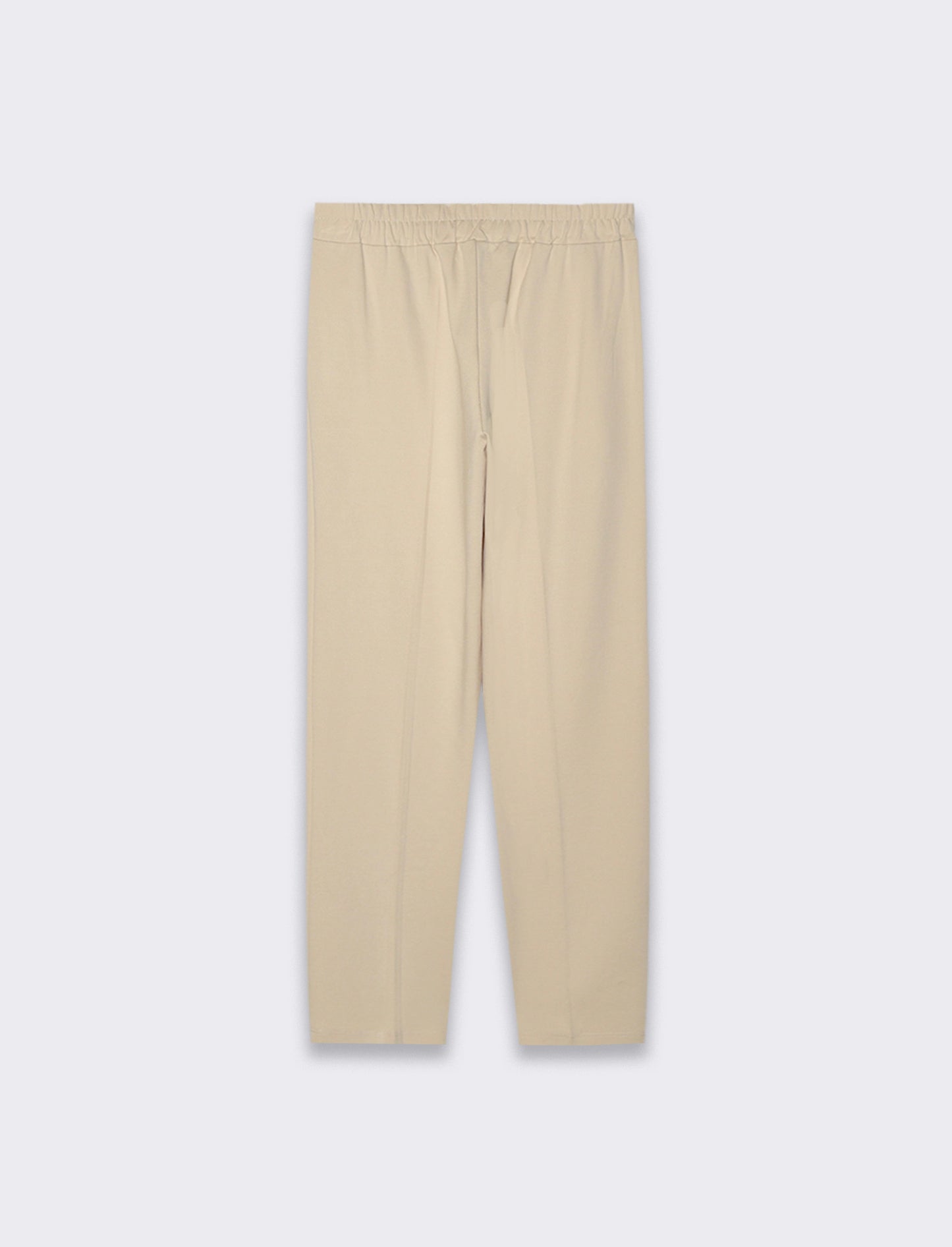 Pantalone elegante con taglio dritto, pieghe frontali e fascia elastica in vita. - Beige corda