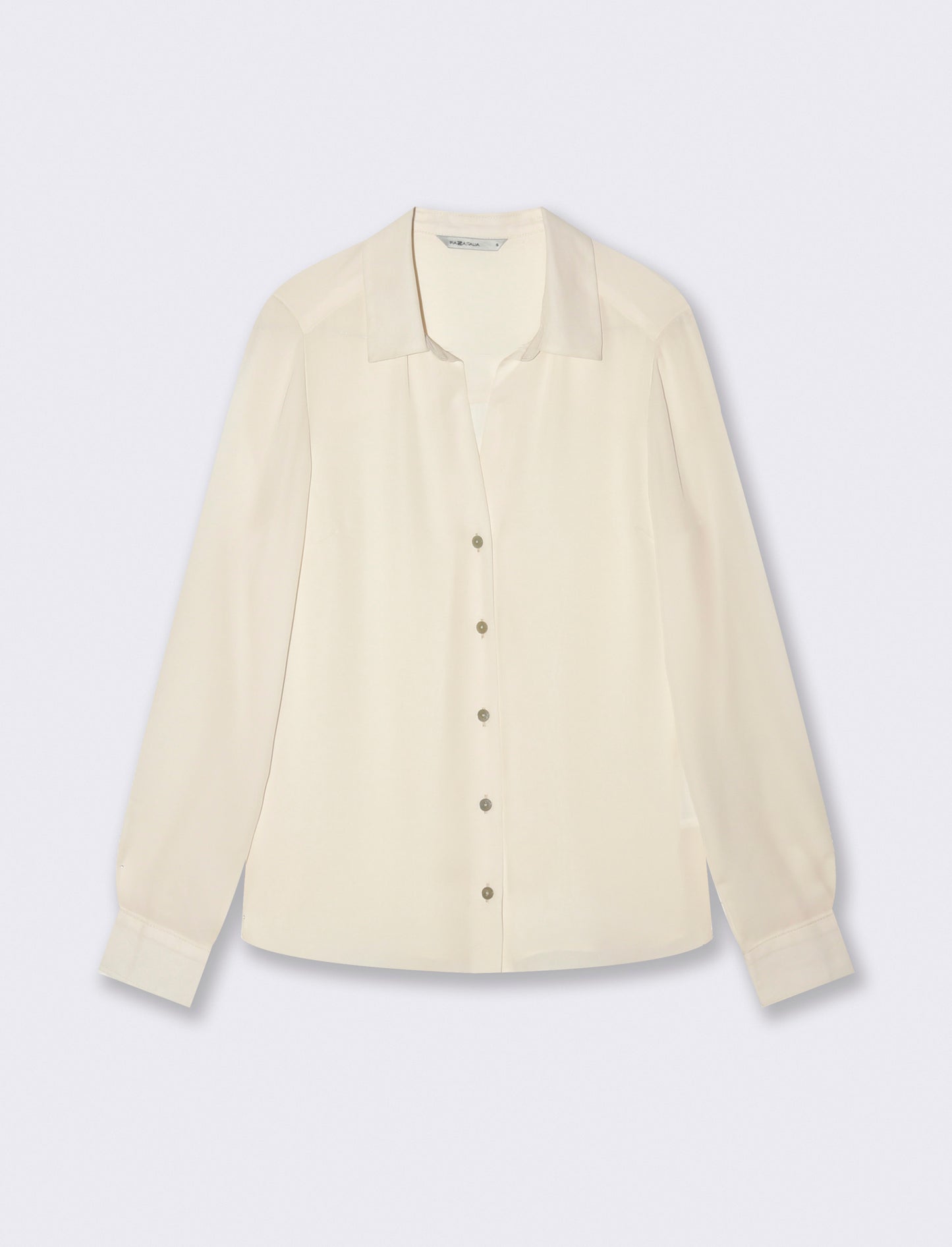 Camicia con Spacchi e Manica Lunga - Avorio