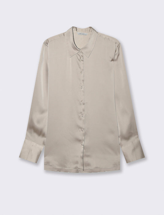 Camicia Maniche Lunghe Regular - Beige grano