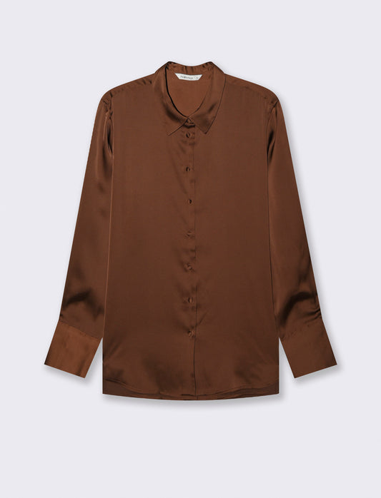Camicia Maniche Lunghe Regular - Marrone