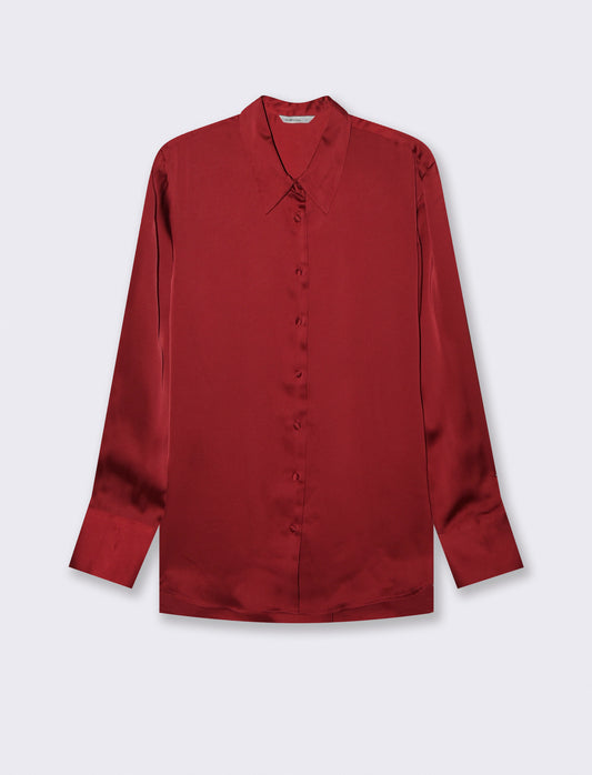 Camicia Maniche Lunghe Regular - Rosso india