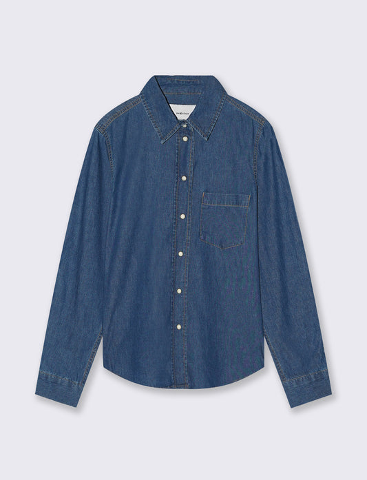 Camicia in Jeans Manica Lunga - Denim