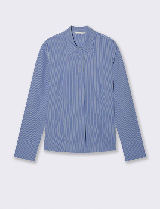 Camicia Slim in Tela Elastica - Celeste