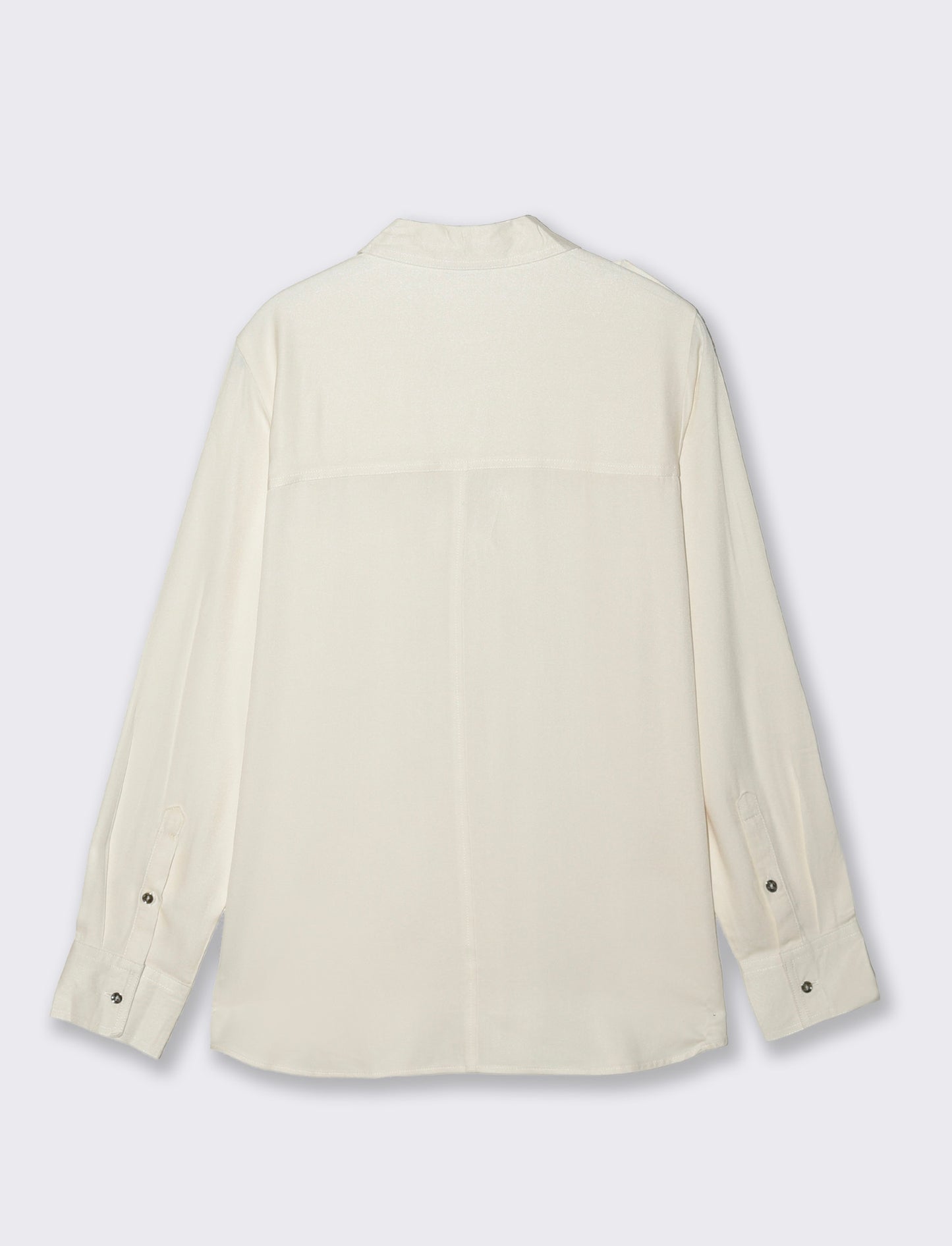 Camicia Basica con Tasche e Laccio - Avorio