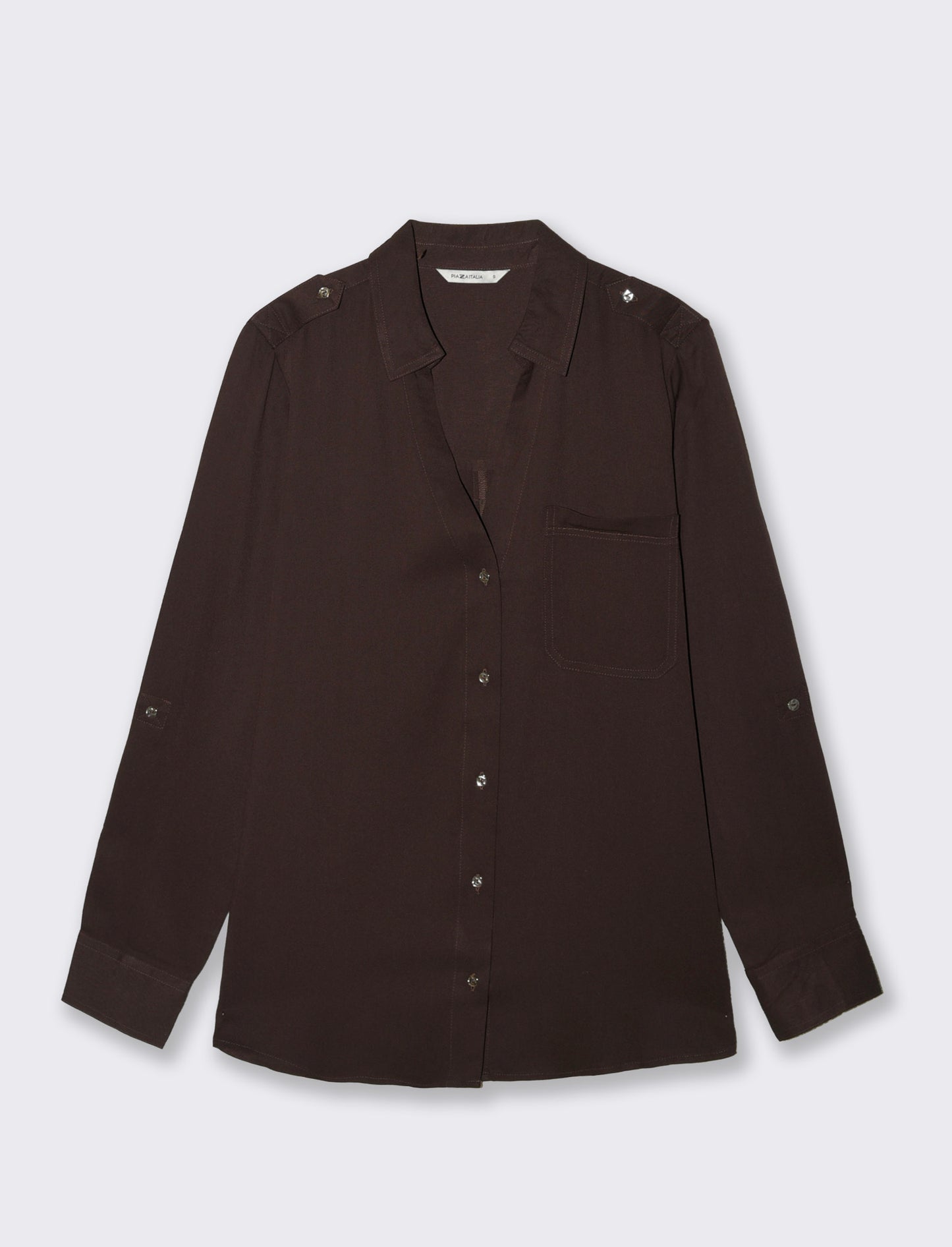Camicia Basica con Tasche e Laccio - Moro